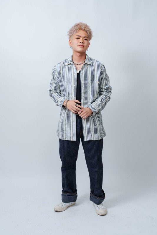 【2色】graphzero (グラフゼロ) オープンカラー ボタンダウン 長袖シャツ 2WAY インディゴ メンズ レディース [GZ-2WCL-0510]