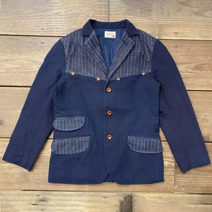 graphzero Sashiko Weave Tailored Jacket Indigo Black Men's Women's Unisex [GZ-ISTRJK-0601-IDBK]