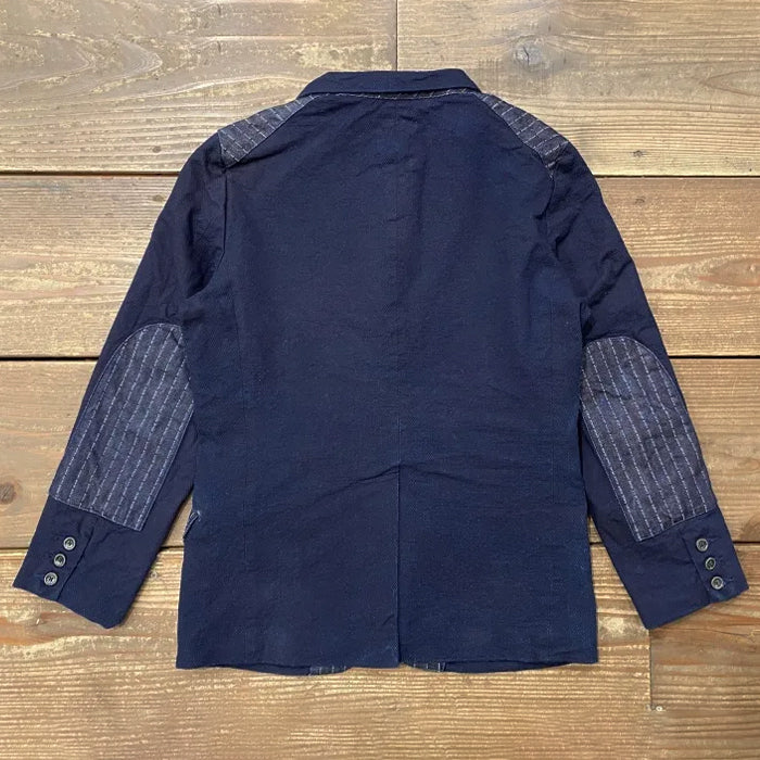 graphzero Sashiko Weave Tailored Jacket Indigo Black Men's Women's Unisex [GZ-ISTRJK-0601-IDBK]
