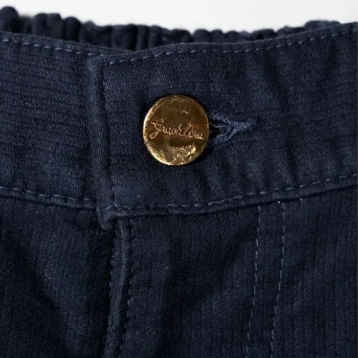 graphzero Tuck Gather Pants Uncut Corduroy Cotton-Linen Navy [La-TGPTAC-NVY] Okayama Kurashiki Kojima Jeans Denim Brand