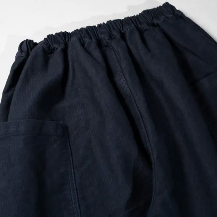 graphzero Tuck Gather Pants Uncut Corduroy Cotton-Linen Navy [La-TGPTAC-NVY] Okayama Kurashiki Kojima Jeans Denim Brand