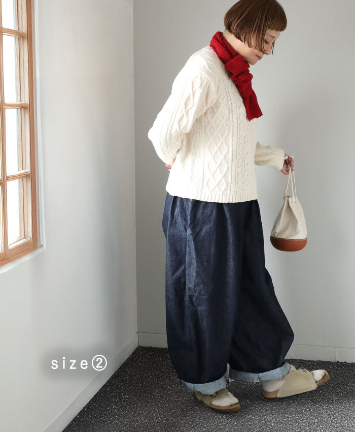 [3 sizes] HARVESTY Denim Circus Pants, One Wash [A11801] Okayama, Kurashiki, Kojima, Standard Clothing Brand 