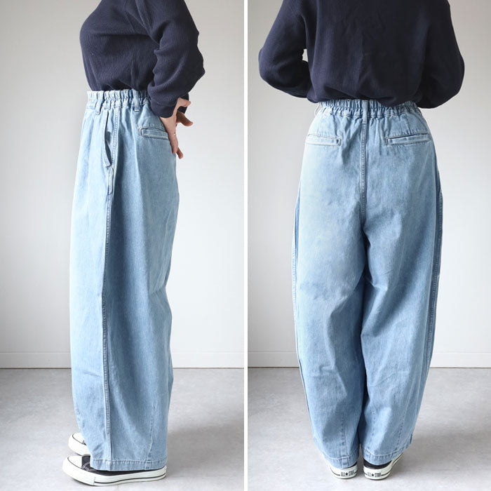 [3 sizes] HARVESTY Denim Circus Pants Light Blue [A11801-LBL] Okayama Kurashiki Kojima Standard clothing brand 
