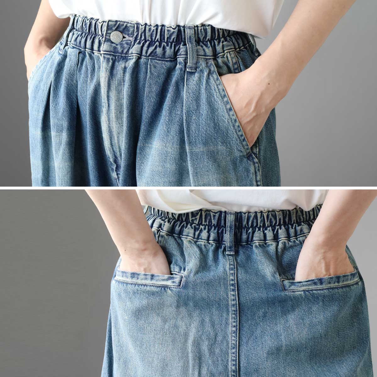 3 sizes] HARVESTY 10oz Denim Circus Pants - Remake Blue for Women