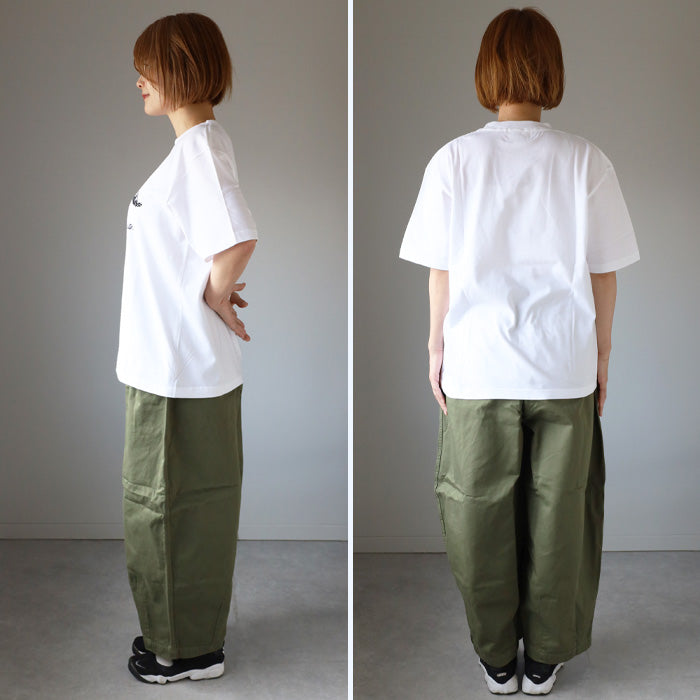 [2 colors, 3 sizes] HARVESTY Iwasato Miki Print Box T-shirt CAT Women's [A52505] Okayama Kurashiki Kojima Standard clothing brand 