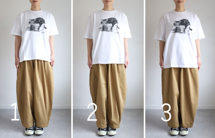 [2 Colors, 3 Sizes] HARVESTY (Harvesty) Iwasato Miki Print Box T-Shirt CAT-2 Women's [A52610] Okayama Kurashiki Kojima Classic Clothing Brand 