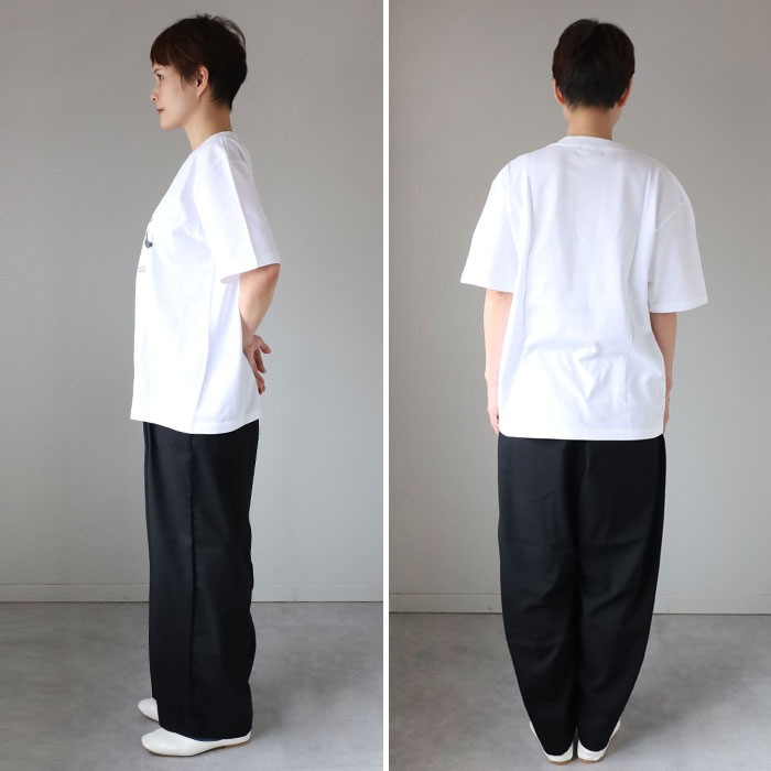 【2色・3サイズ】HARVESTY(ハーベスティ)イワサトミキ プリントボックス Tシャツ CAT-1 レディース [A52609] 岡山 倉敷 児島 定番服 ブランド