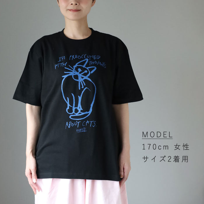 [2 Colors, 3 Sizes] HARVESTY (Harvesty) Iwasato Miki Print Box T-Shirt CAT-2 Women's [A52610] Okayama Kurashiki Kojima Classic Clothing Brand 