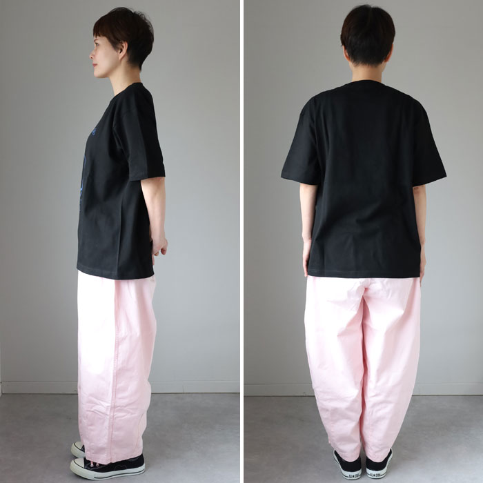 [2 Colors, 3 Sizes] HARVESTY (Harvesty) Iwasato Miki Print Box T-Shirt CAT-2 Women's [A52610] Okayama Kurashiki Kojima Classic Clothing Brand 