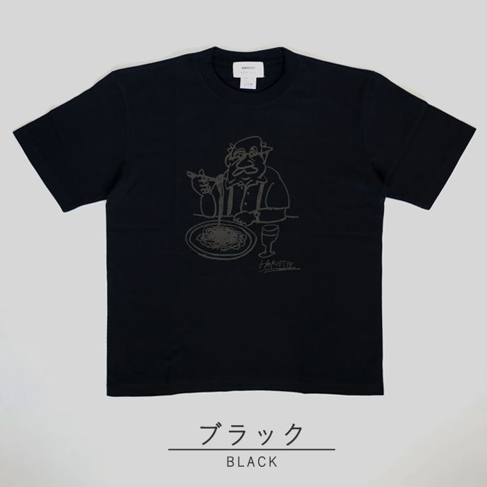 [2 colors, 3 sizes] HARVESTY Iwasato Miki Printed Box T-shirt FOODIEMAN for women [A52611] Okayama Kurashiki Kojima Classic Apparel Brand