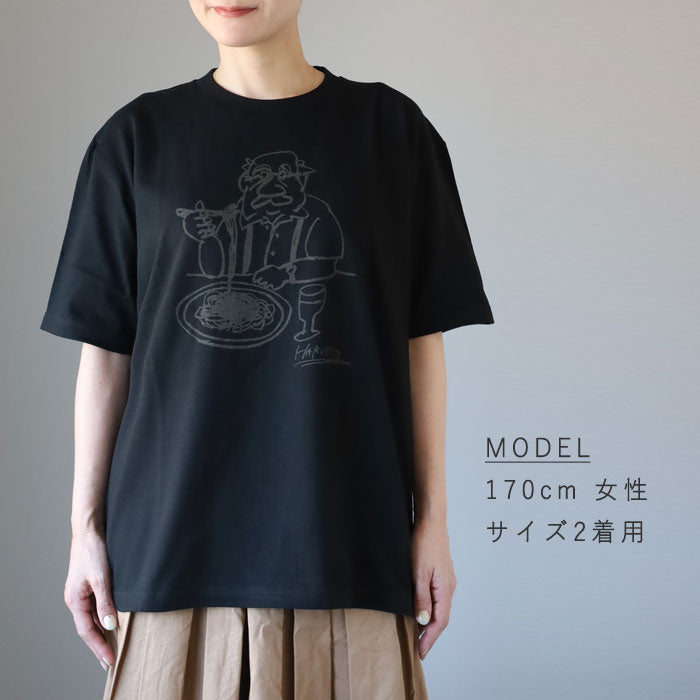 [2 colors, 3 sizes] HARVESTY Iwasato Miki Printed Box T-shirt FOODIEMAN for women [A52611] Okayama Kurashiki Kojima Classic Apparel Brand