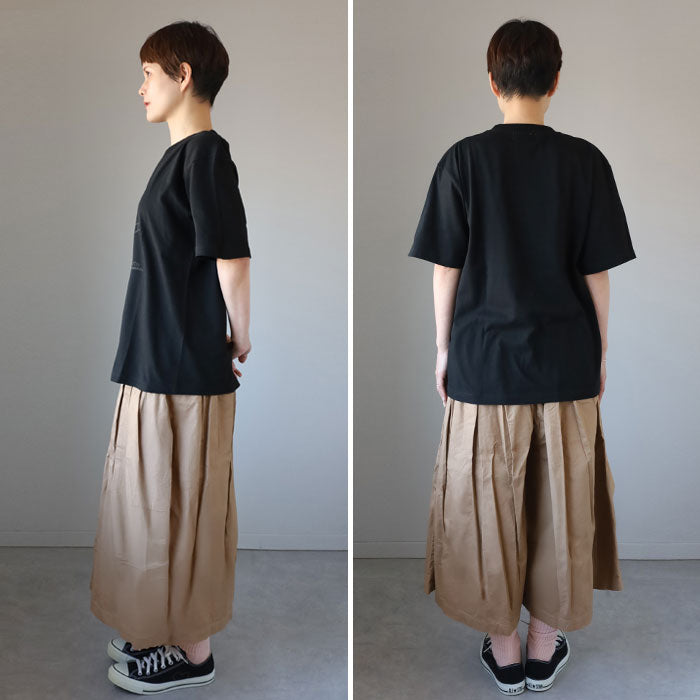 [2 colors, 3 sizes] HARVESTY Iwasato Miki Printed Box T-shirt FOODIEMAN for women [A52611] Okayama Kurashiki Kojima Classic Apparel Brand