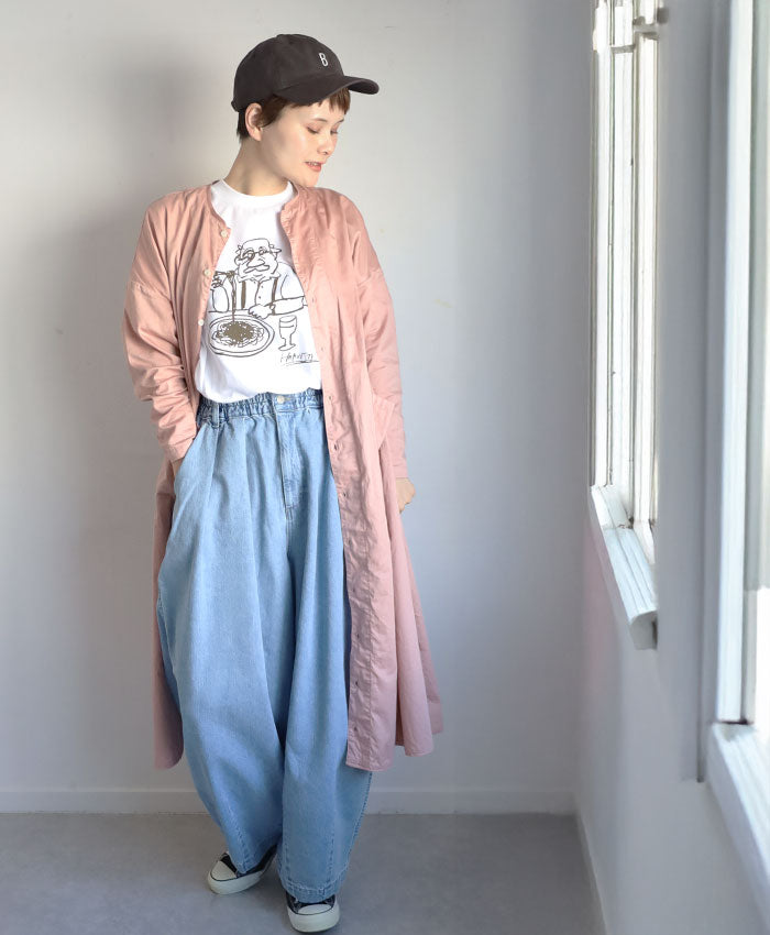 [2 colors, 3 sizes] HARVESTY Iwasato Miki Printed Box T-shirt FOODIEMAN for women [A52611] Okayama Kurashiki Kojima Classic Apparel Brand