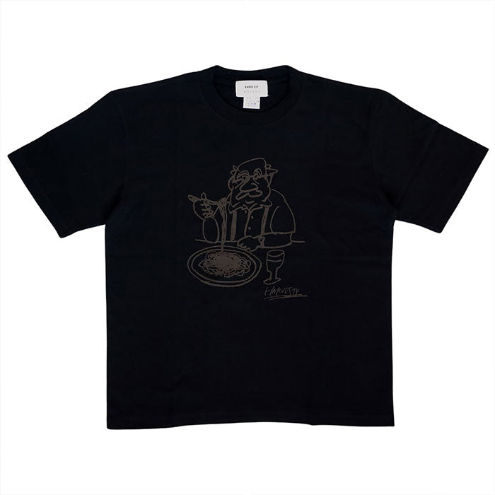 [2 colors, 3 sizes] HARVESTY Iwasato Miki Printed Box T-shirt FOODIEMAN for women [A52611] Okayama Kurashiki Kojima Classic Apparel Brand