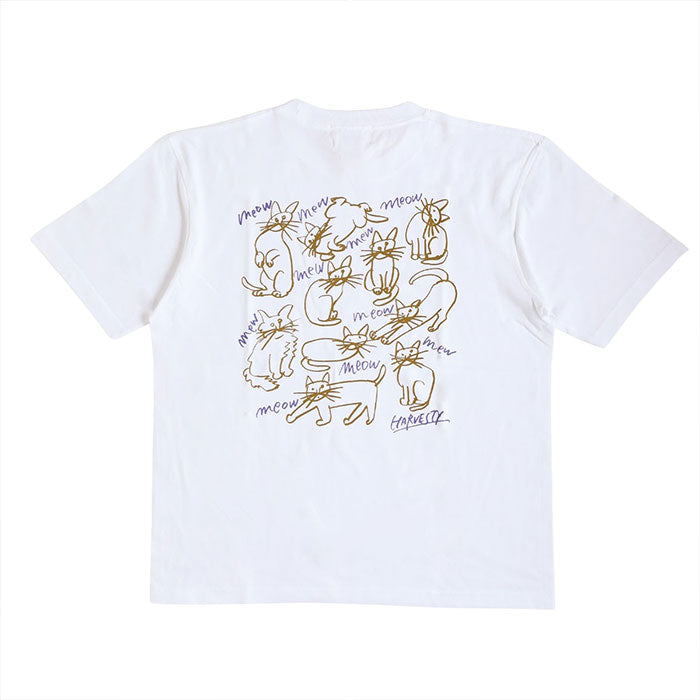 【2色・3サイズ】HARVESTY(ハーベスティ)イワサトミキ プリントボックス Tシャツ CAT-3 レディース [A52612] 岡山 倉敷 児島 定番服 ブランド