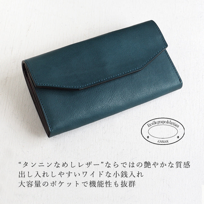 ANNAK Tochigi Leather Garson Long Wallet Navy [AK14TA-B0039-NVY]