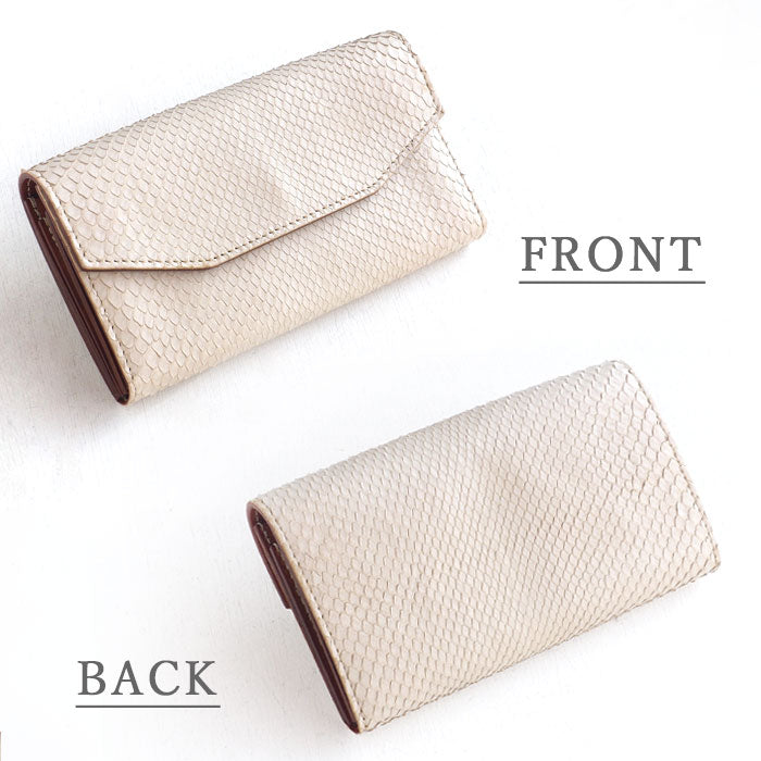 ANNAK(アナック) パイソンレザー ギャルソン 長財布 アイボリー
