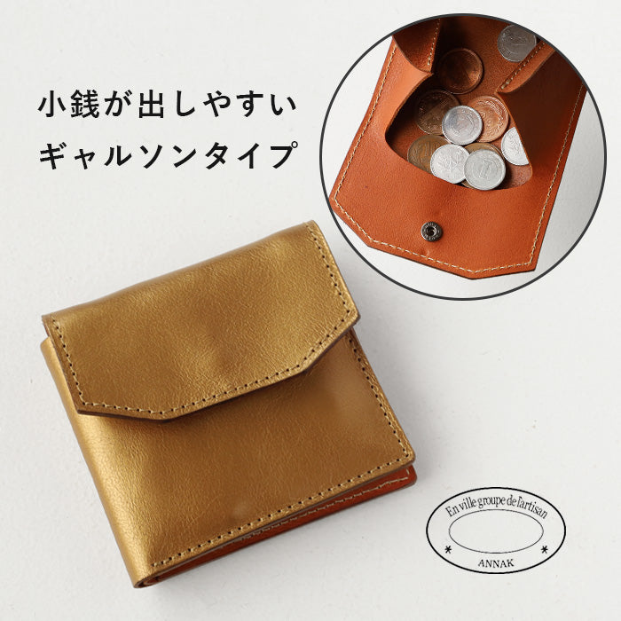 ANNAK Compact Bi-Fold Garcon Wallet Gold [AK16TA-B0054-GLD] Taito-ku, Tokyo Leather Wallet Brand Mitake Sangyo 