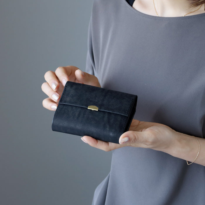 ANNAK Pueblo 皮革三折錢包 黑色 [AK17TA-B0060-BLK] 