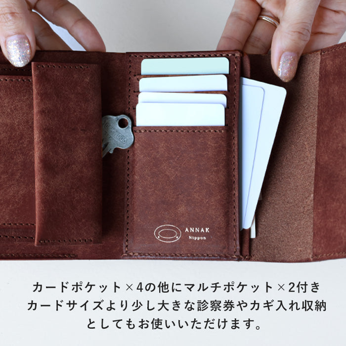 ANNAK Pueblo Leather Trifold Wallet Black [AK17TA-B0060-BLK] 