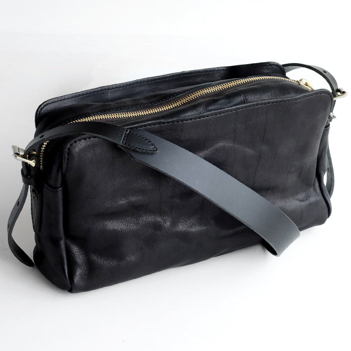 ANNAK Shoulder bag with tail pocket Tochigi leather Washed leather Black [AK18TA-A0004-BLK] 