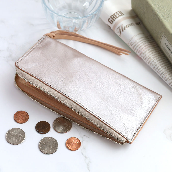 ANNAK Tochigi Leather L-Shaped Long Wallet Slim Wallet Silver [AK19TA-B0072A-SLV] 