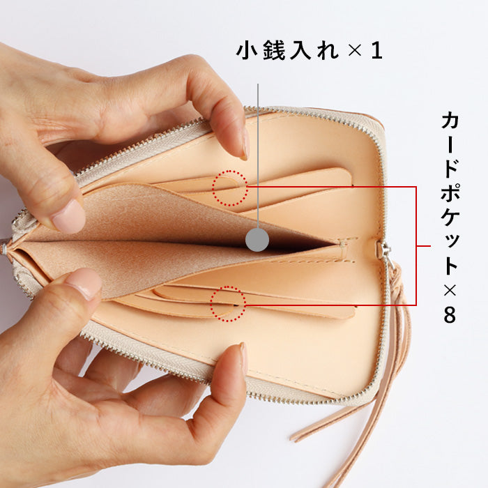 ANNAK Tochigi leather L-shaped long wallet slim wallet pink silver [AK19TA-B0072-SLV] 