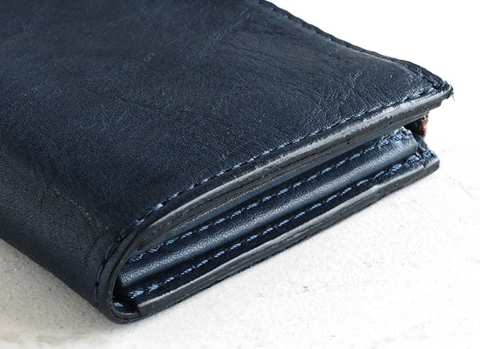 ANNAK Tochigi Leather One Action L-shaped Compact Wallet All Leather Navy [AK20TA-B0005-NVY] 