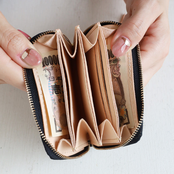 【お札を折らずに収納できる】ANNAK(アナック) コンパクトラウンドジップ財布 本革 泥染め [AK22TA-B0005-DORO]