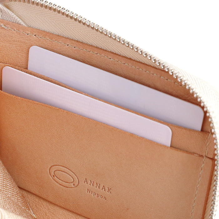 [Can store 2 smart keys, cards, banknotes, etc.] ANNAK smart key case wallet Himeji leather silver [AK22TA-D0020-SLV] 