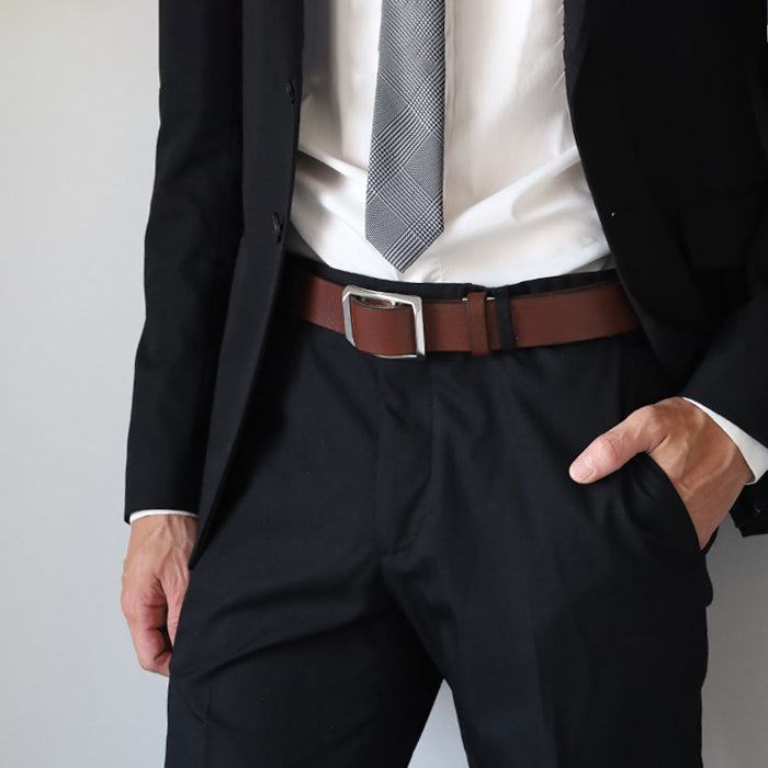 ANNAK Tochigi Leather One-piece Slide Buckle Leather Belt 33mm Width Cowhide Men's [AK23TA-C0001] Taito-ku, Tokyo Leather Belt Brand Mitake Sangyo Founded in 1925 Black Brown 