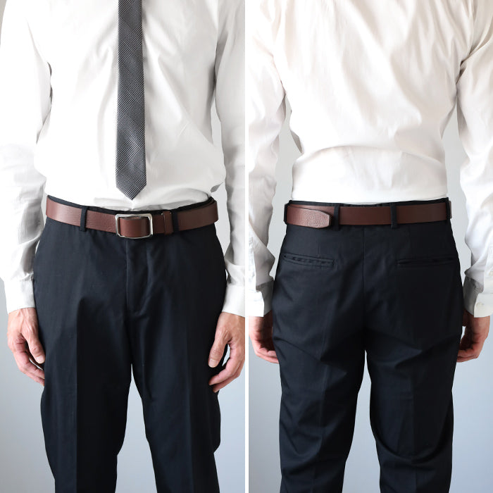 ANNAK Tochigi Leather One-piece Slide Buckle Leather Belt 33mm Width Cowhide Men's [AK23TA-C0001] Taito-ku, Tokyo Leather Belt Brand Mitake Sangyo Founded in 1925 Black Brown 