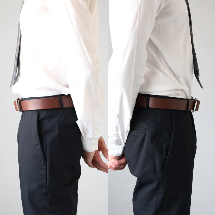 ANNAK Tochigi Leather One-piece Slide Buckle Leather Belt 33mm Width Cowhide Men's [AK23TA-C0001] Taito-ku, Tokyo Leather Belt Brand Mitake Sangyo Founded in 1925 Black Brown 