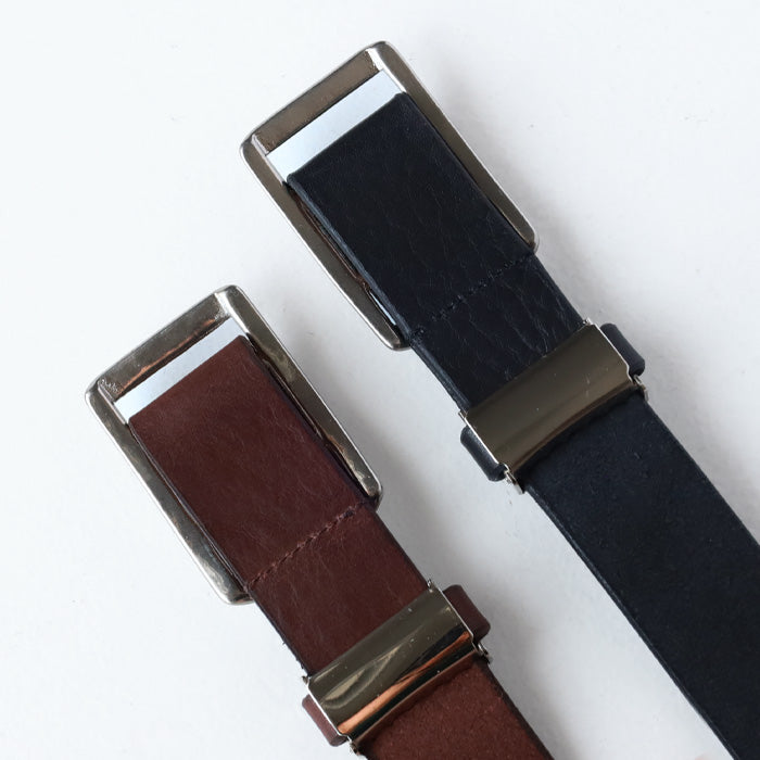 ANNAK Tochigi Leather One-piece Slide Buckle Leather Belt 33mm Width Cowhide Men's [AK23TA-C0001] Taito-ku, Tokyo Leather Belt Brand Mitake Sangyo Founded in 1925 Black Brown 