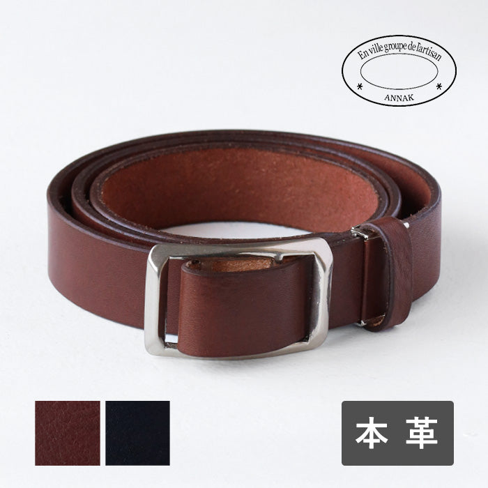 ANNAK Tochigi Leather One-piece Slide Buckle Leather Belt 33mm Width Cowhide Men's [AK23TA-C0001] Taito-ku, Tokyo Leather Belt Brand Mitake Sangyo Founded in 1925 Black Brown 