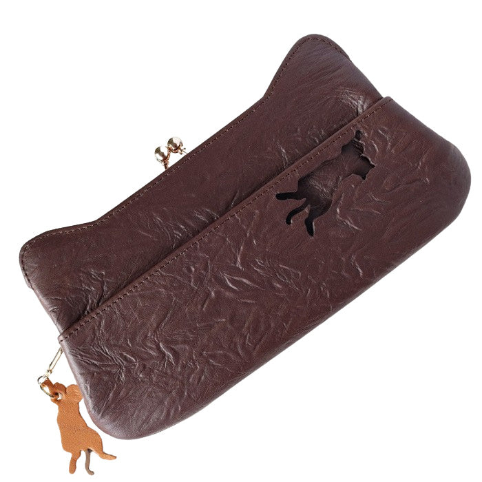 aoneco(アオネコ) がま口 ロングウォレット [an001] 革製品を手がけるwajiさんの保護猫プロジェクト 猫財布 ネコ 長財布 サイフ スリム 可愛い ベージュ 茶 緑 黒