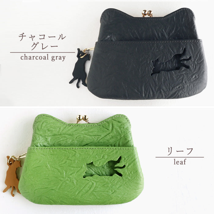 aoneco Gamaguchi Mini Wallet [an002] Waji's Protection Cat Project Cat Wallet Cat Compact Wallet Pouch Accessory Case Cute Beige Brown Green Black