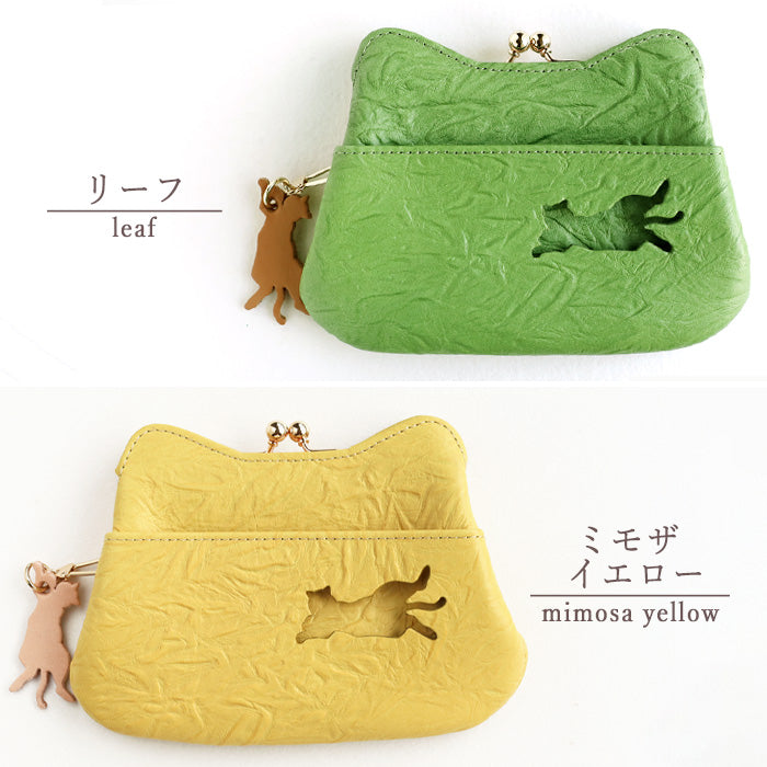 aoneco Gamaguchi Mini Wallet [an002] Waji's Protection Cat Project Cat Wallet Cat Compact Wallet Pouch Accessory Case Cute Beige Brown Green Black