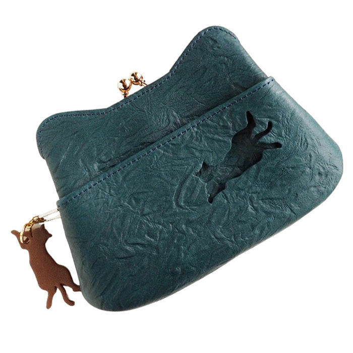 aoneco Gamaguchi Mini Wallet [an002] Waji's Protection Cat Project Cat Wallet Cat Compact Wallet Pouch Accessory Case Cute Beige Brown Green Black