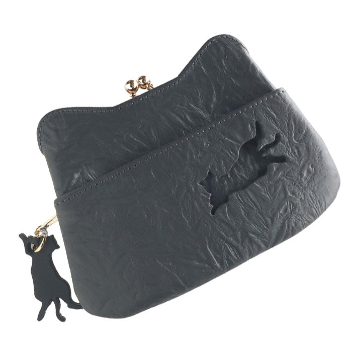 aoneco Gamaguchi Mini Wallet [an002] Waji's Protection Cat Project Cat Wallet Cat Compact Wallet Pouch Accessory Case Cute Beige Brown Green Black