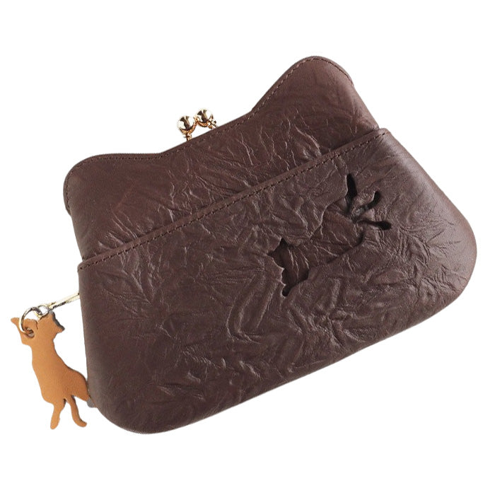 aoneco Gamaguchi Mini Wallet [an002] Waji's Protection Cat Project Cat Wallet Cat Compact Wallet Pouch Accessory Case Cute Beige Brown Green Black