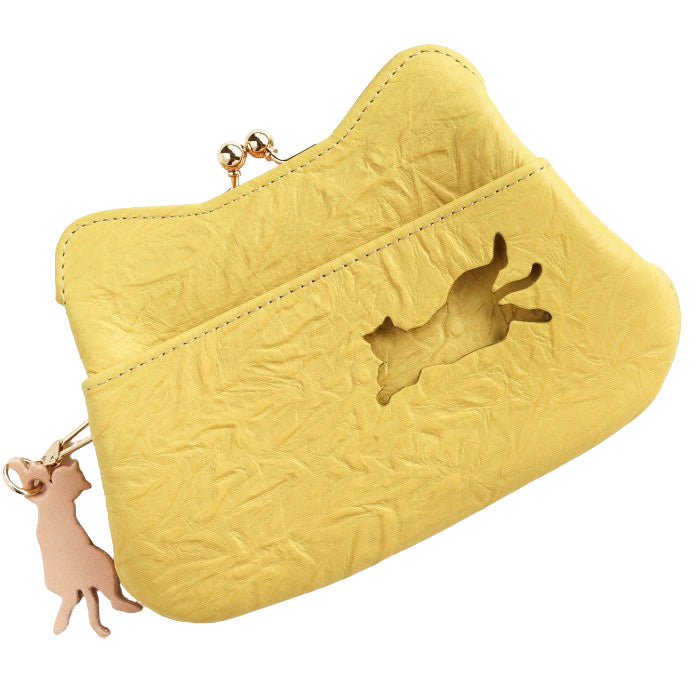 aoneco Gamaguchi Mini Wallet [an002] Waji's Protection Cat Project Cat Wallet Cat Compact Wallet Pouch Accessory Case Cute Beige Brown Green Black