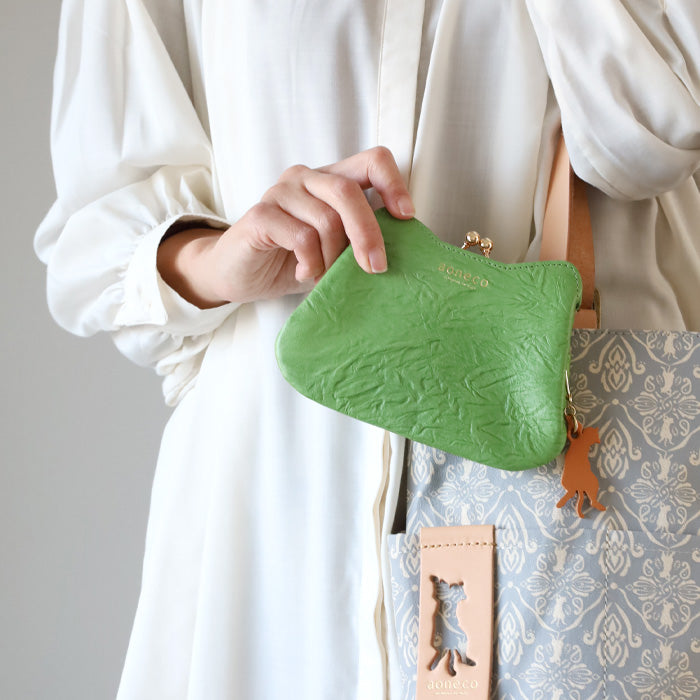 aoneco Gamaguchi Mini Wallet [an002] Waji's Protection Cat Project Cat Wallet Cat Compact Wallet Pouch Accessory Case Cute Beige Brown Green Black