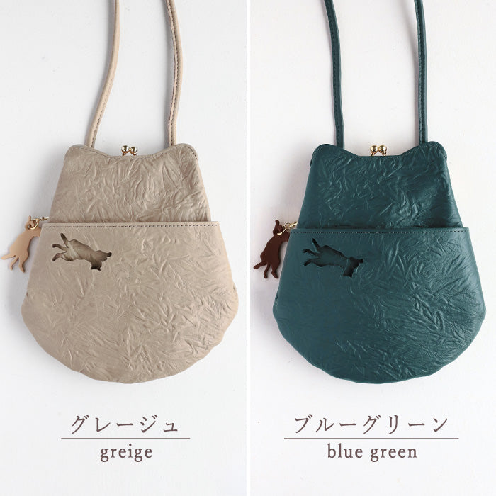 aoneco smartphone pochette [an005] waji's protective cat project, which deals with leather products cat cat clasp shoulder sacoche beige green brown black 