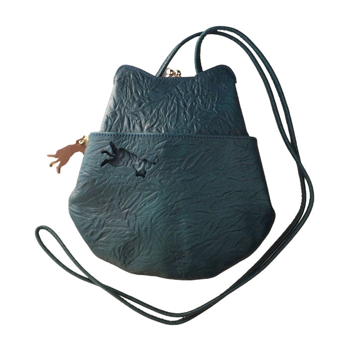 aoneco smartphone pochette [an005] waji's protective cat project, which deals with leather products cat cat clasp shoulder sacoche beige green brown black 