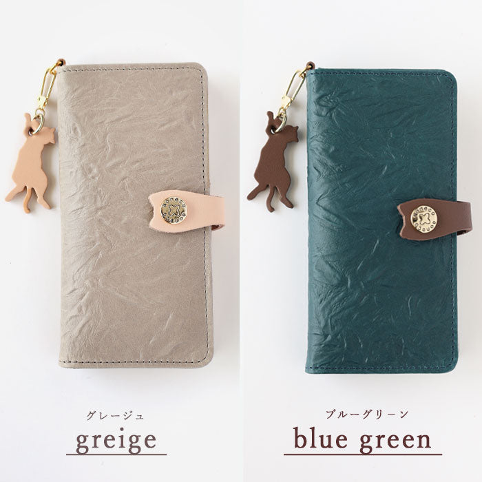 aoneco (Aoneko) Notebook-style multi-smartphone case, medium size [an018] Cat protection project by waji, a leather goods maker Cat Cat Smartphone cover Compatible with multiple models Genuine leather Cute 