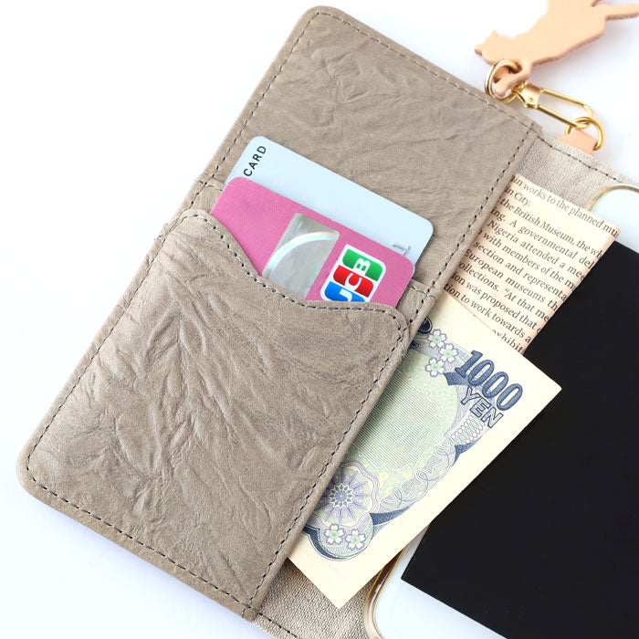 aoneco (Aoneko) Notebook-style multi-smartphone case, medium size [an018] Cat protection project by waji, a leather goods maker Cat Cat Smartphone cover Compatible with multiple models Genuine leather Cute 