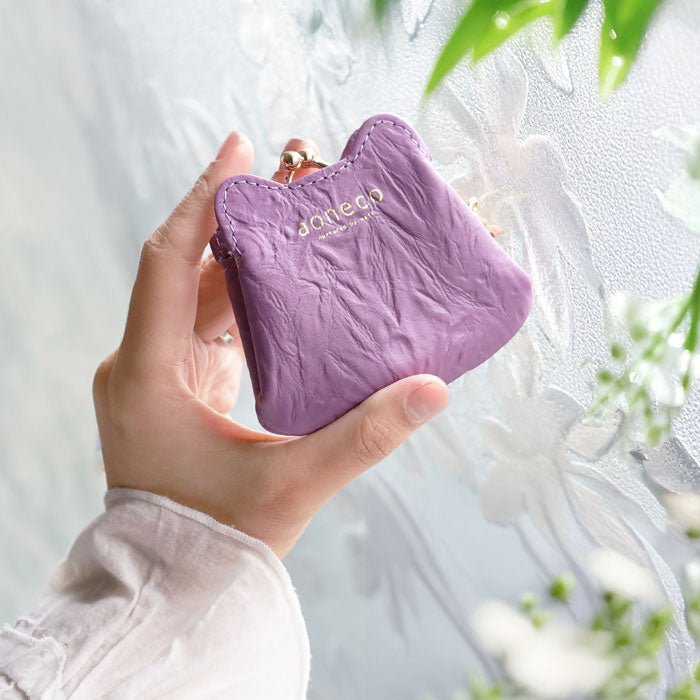 aoneco (Aoneko) Micro Purse Pouch [an020] Leather goods maker Waji's rescue cat project Purse Genuine leather Coin purse Cat Cute Money luck Yellow Black cat 