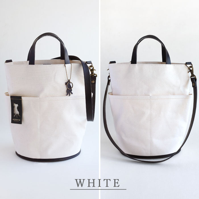 aoneco(アオネコ) 2WAY バケツトートバッグ  [an022] 革製品を手がけるwajiさんの保護猫プロジェクト ネコ 猫 ショルダーバッグ 手提げ 本革 レザー キャンバス