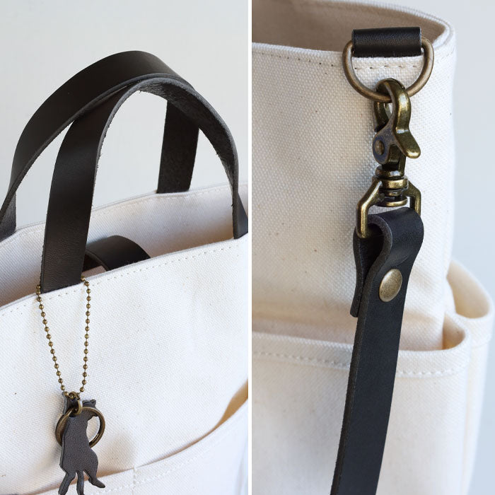 aoneco(アオネコ) 2WAY バケツトートバッグ  [an022] 革製品を手がけるwajiさんの保護猫プロジェクト ネコ 猫 ショルダーバッグ 手提げ 本革 レザー キャンバス